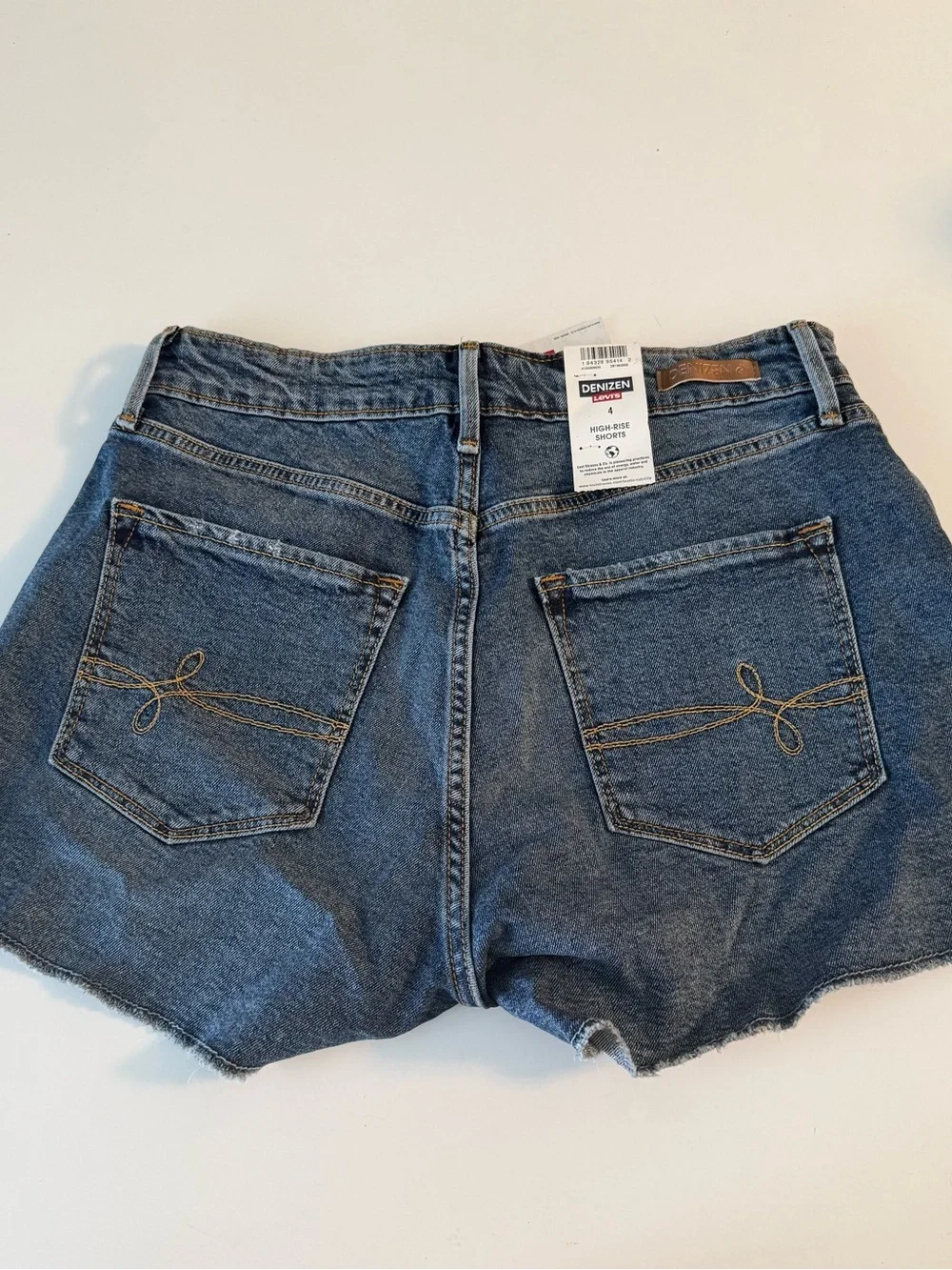 Denizen from Levi's Medium Blue Distressed High-Rise Jean Shorts